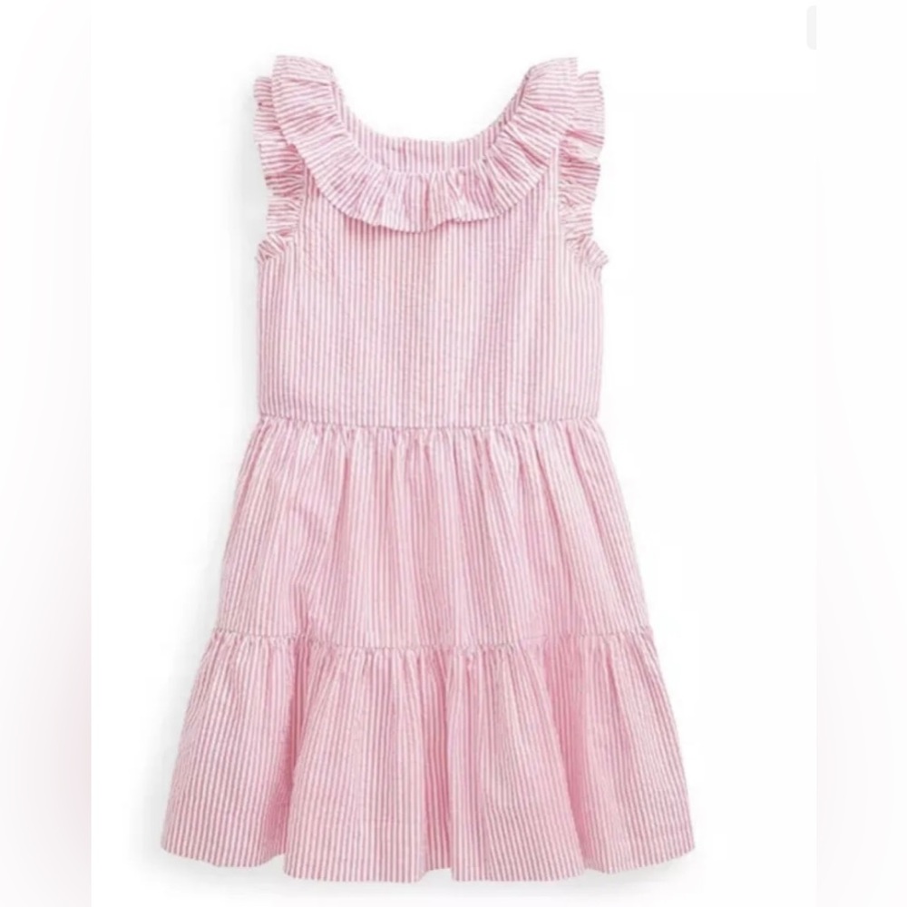 NWT Polo Ralph Lauren Classics I Dress, Pink and White Striped, Size 6X